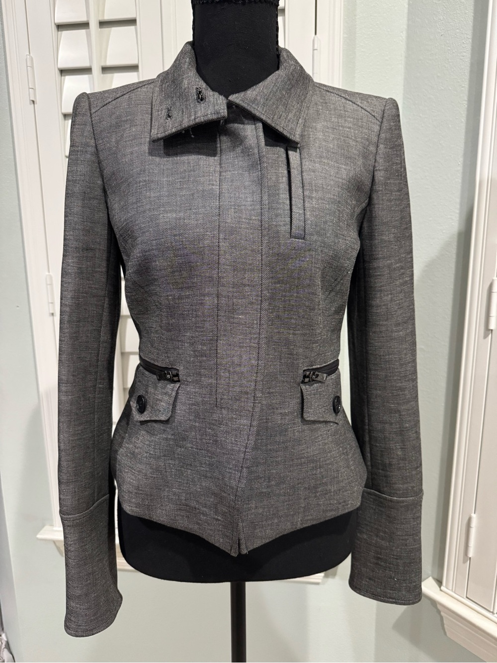 Ann Taylor Gray Tailored Blazer Jacket